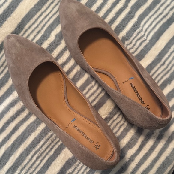 Johnston & Murphy Shoes - Johnston & Murphy Taupe Suede Flats
